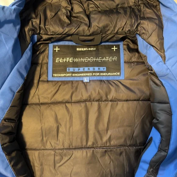 Superdry Elite Blue Windcheater - Picture 2 of 4